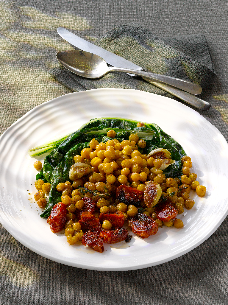 Roasted Chick Peas and Swiss Chard