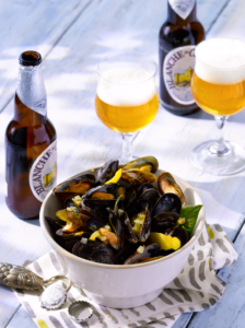Lemon and Shallot Mussels with Blanche de Chambly